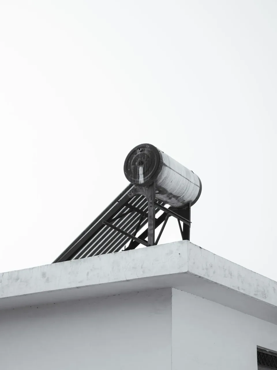 Solar Water Heater — Plumbing — Solar Water Heater, Storage Tank, Collector Tubes, Plumbing, Plumbing
